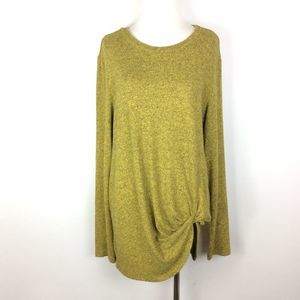GoldSpark Gold Heathered Side Knot Sweater Size M